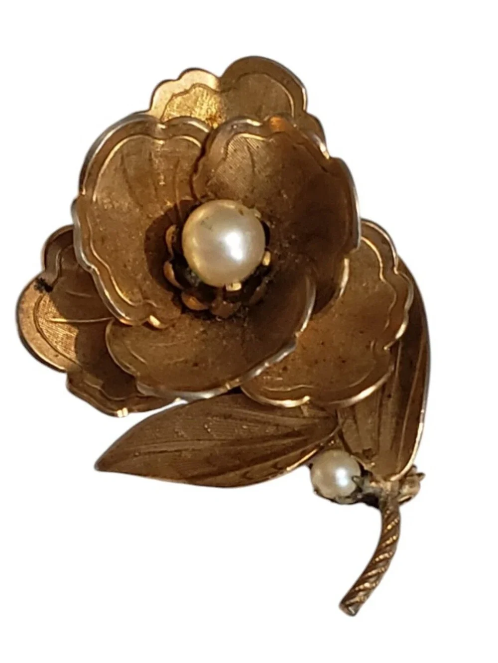 Vibtage Coro Flower Pearl Brooch Pin